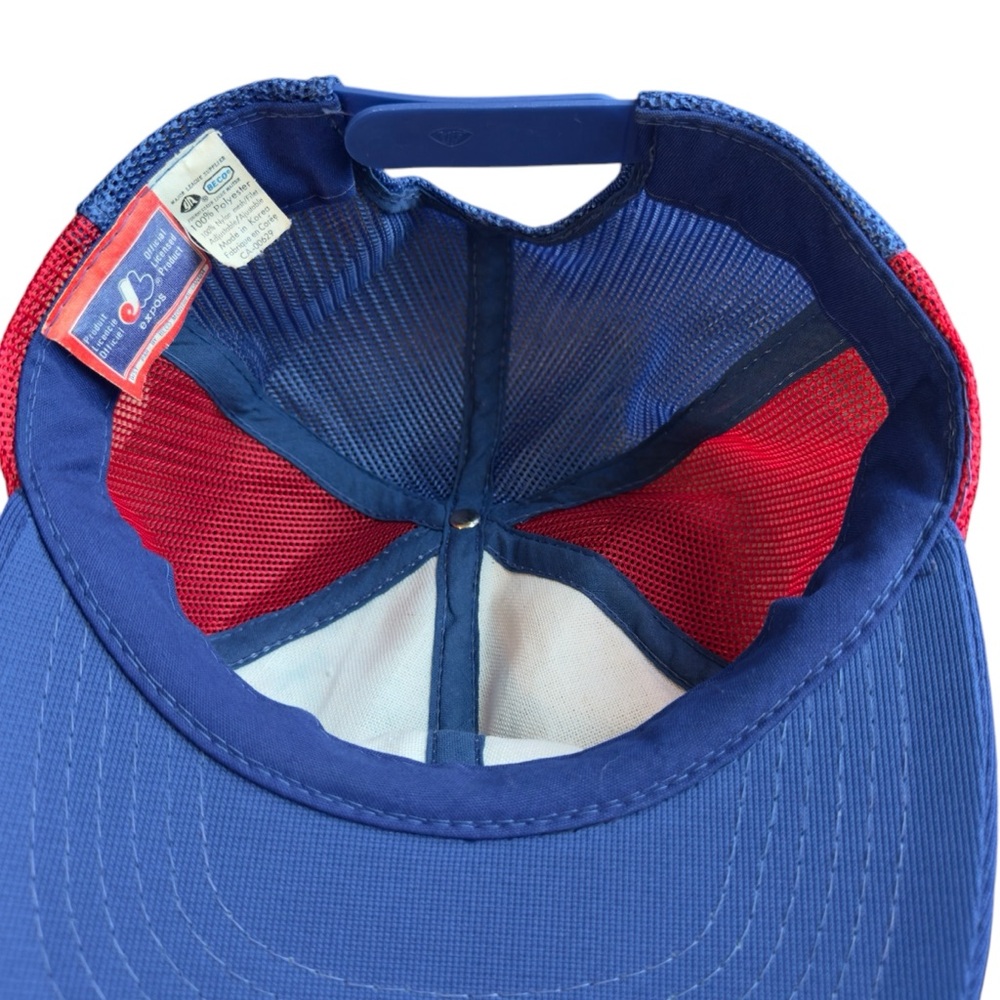 Vintage Memorabilia Montreal Expos trucker hat red, blue, white, O/S - Picture 8 of 9